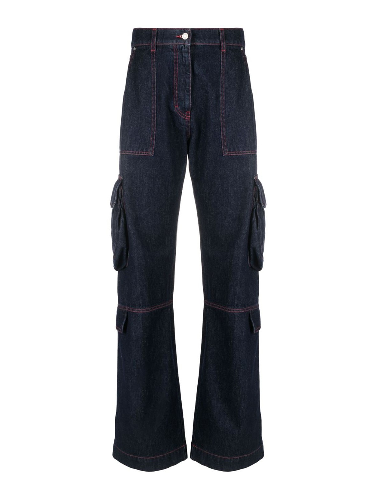 Shop Msgm Cargo-pocket Denim Jeans In Blue