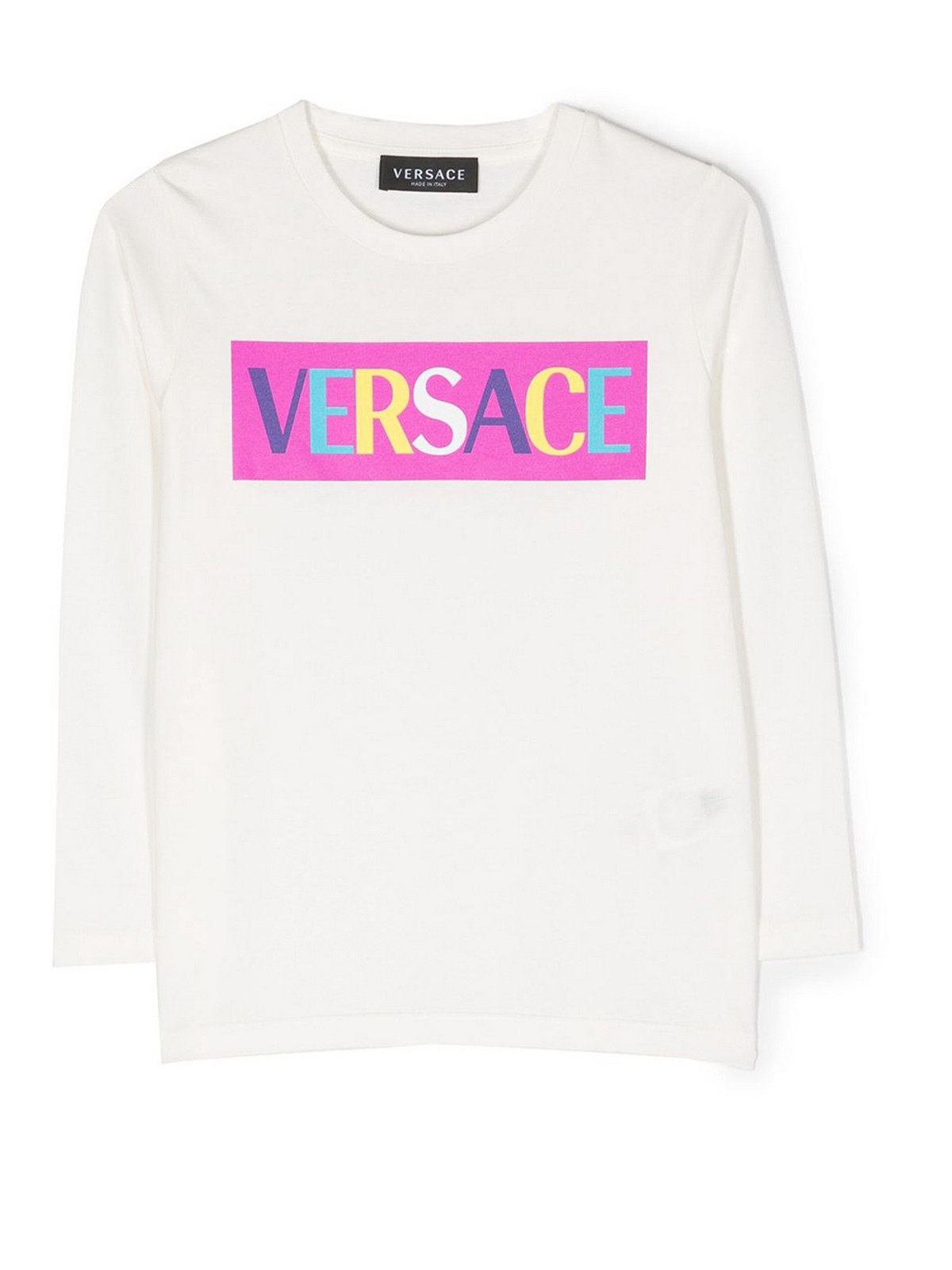 Versace Young Kids' Long-sleeve T-shirt In White