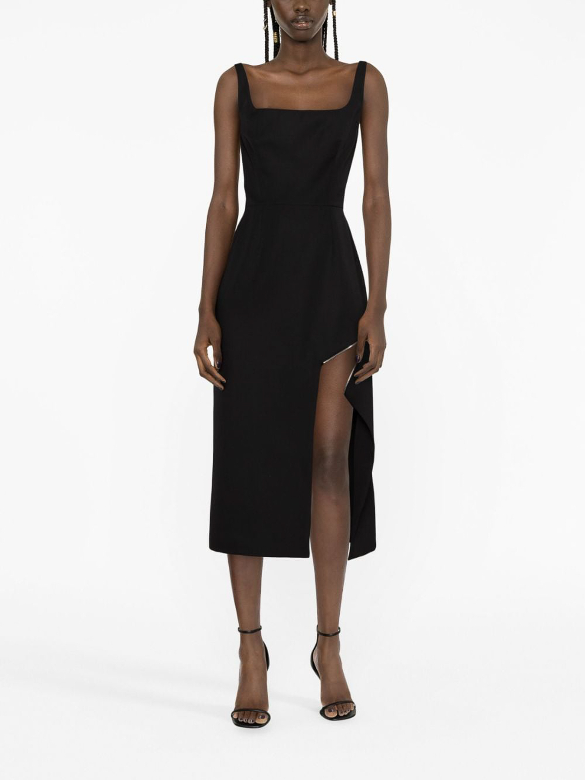 Alexander Mcqueen zip-embellished midi dress | 757633QJAAC1000