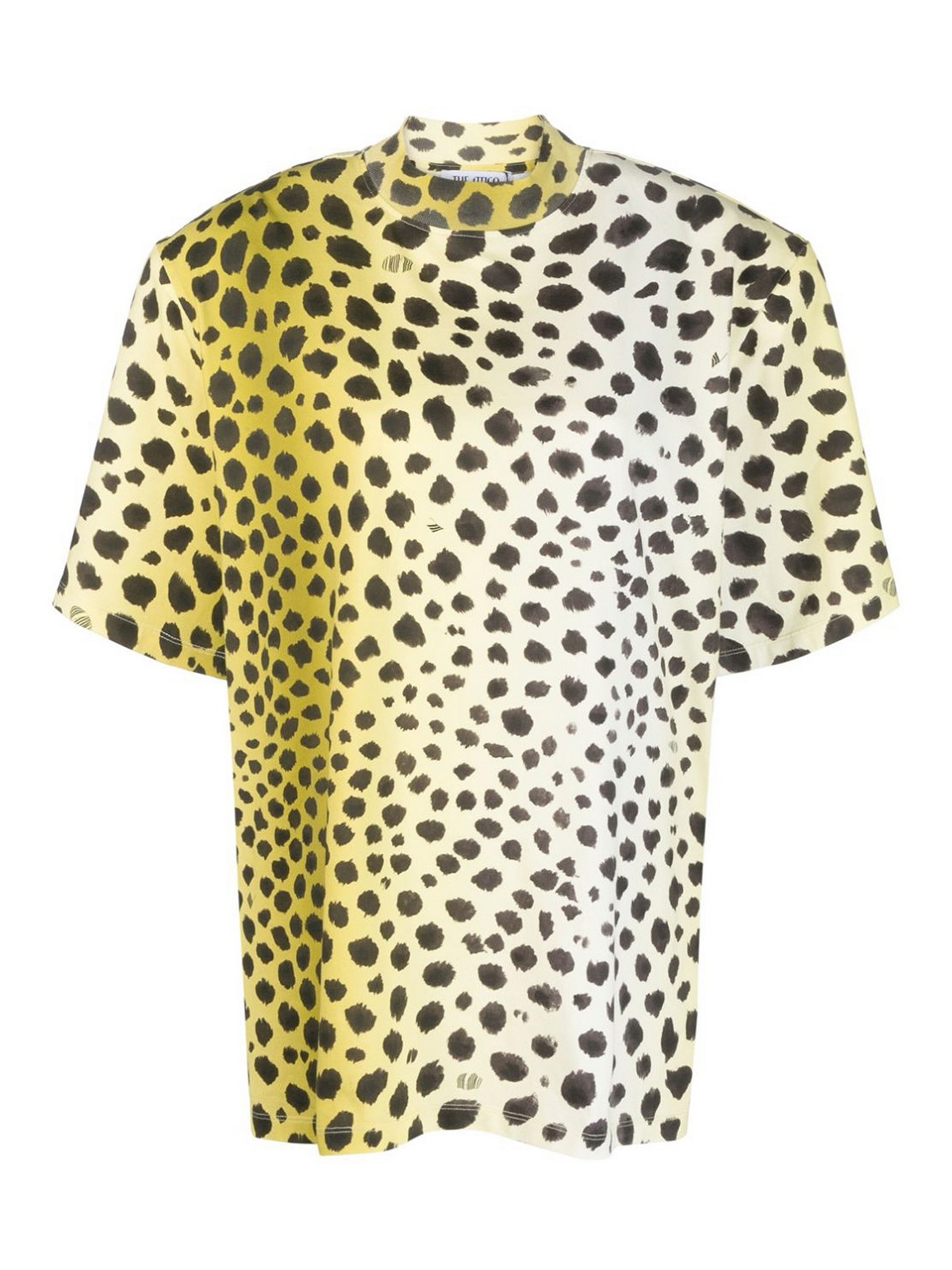 Shop Attico All-over Leopard Print T-shirt Size It In Yellow