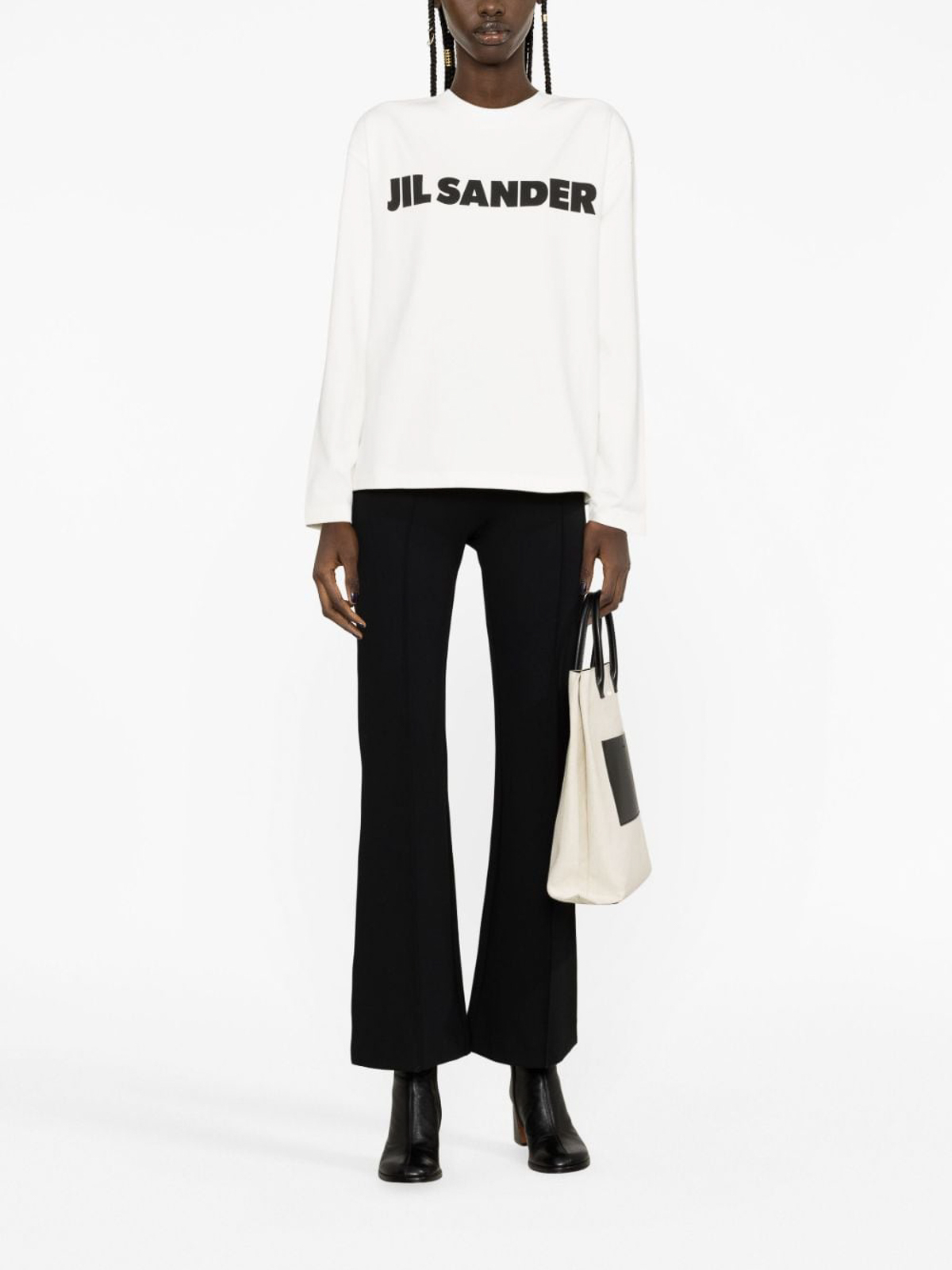 Shop Jil Sander Logo-print Sweatshirt In White
