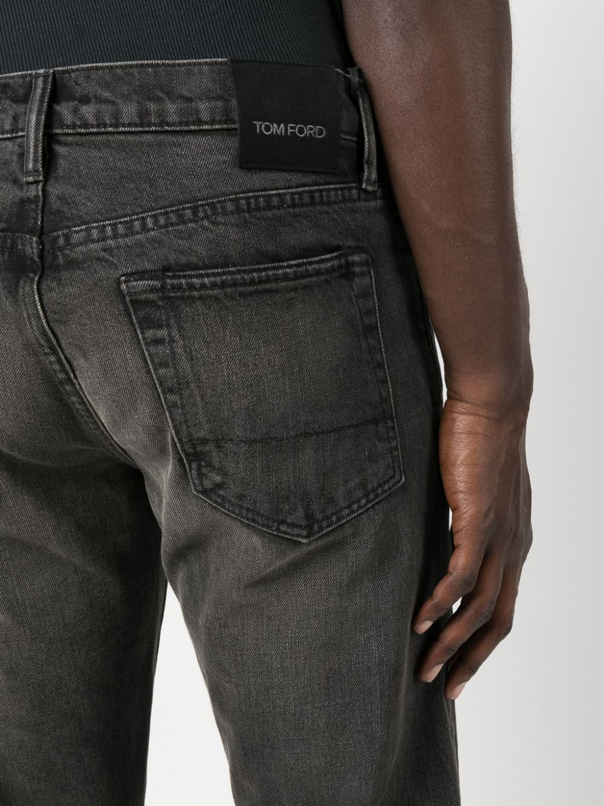 Shop Tom Ford Selvedge Straight-leg Jeans In Black