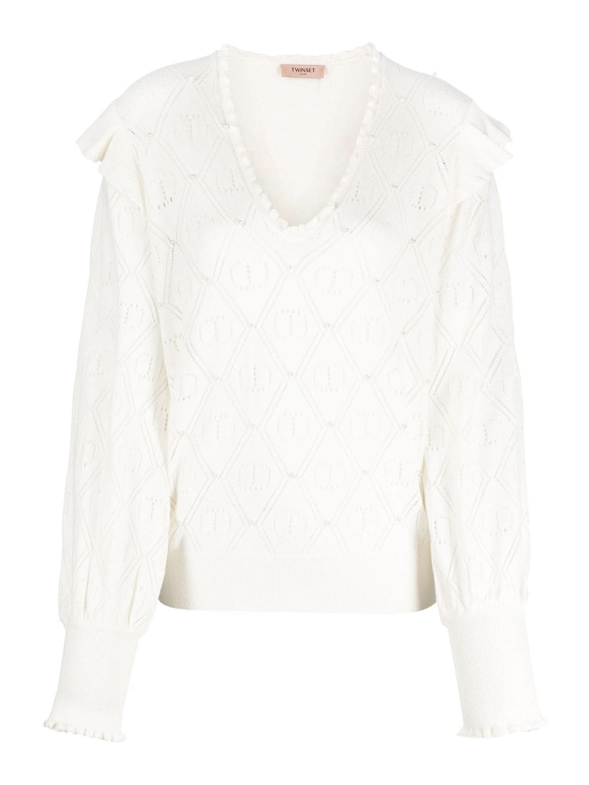 TWINSET PEARL-EMBELLISHED JUMPER