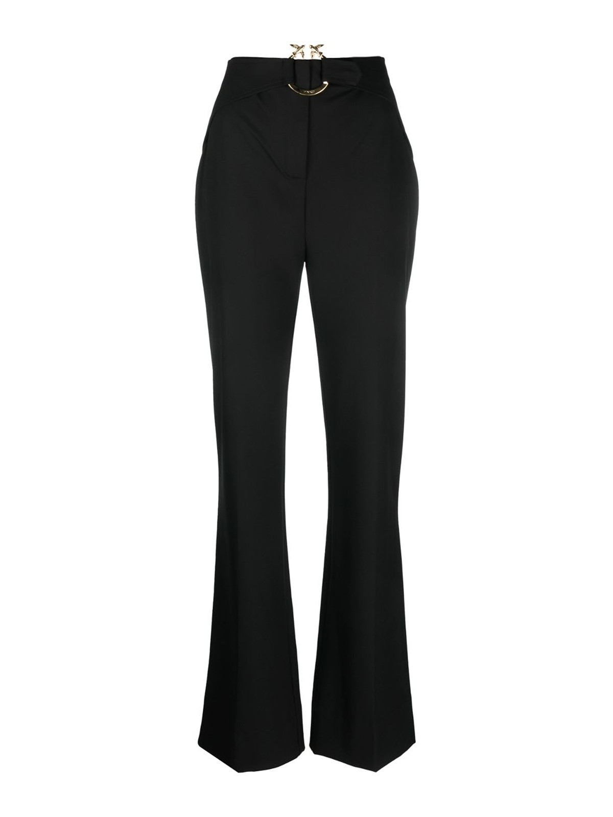 Crêpe cady flared trousers Woman, Black | TWINSET Milano