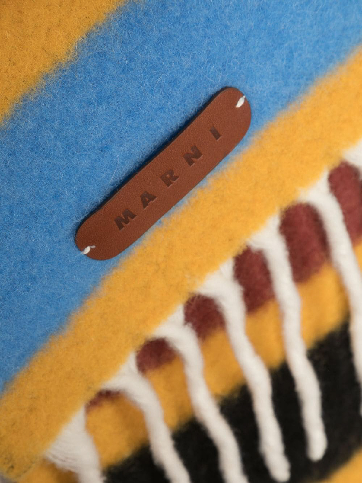 Shop Marni Stripe-pattern Fringed Scarf In Multicolour