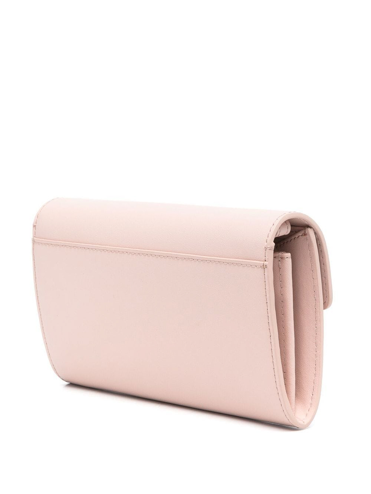 Shop Pinko Love One Leather Crossbody Bag In Light Pink