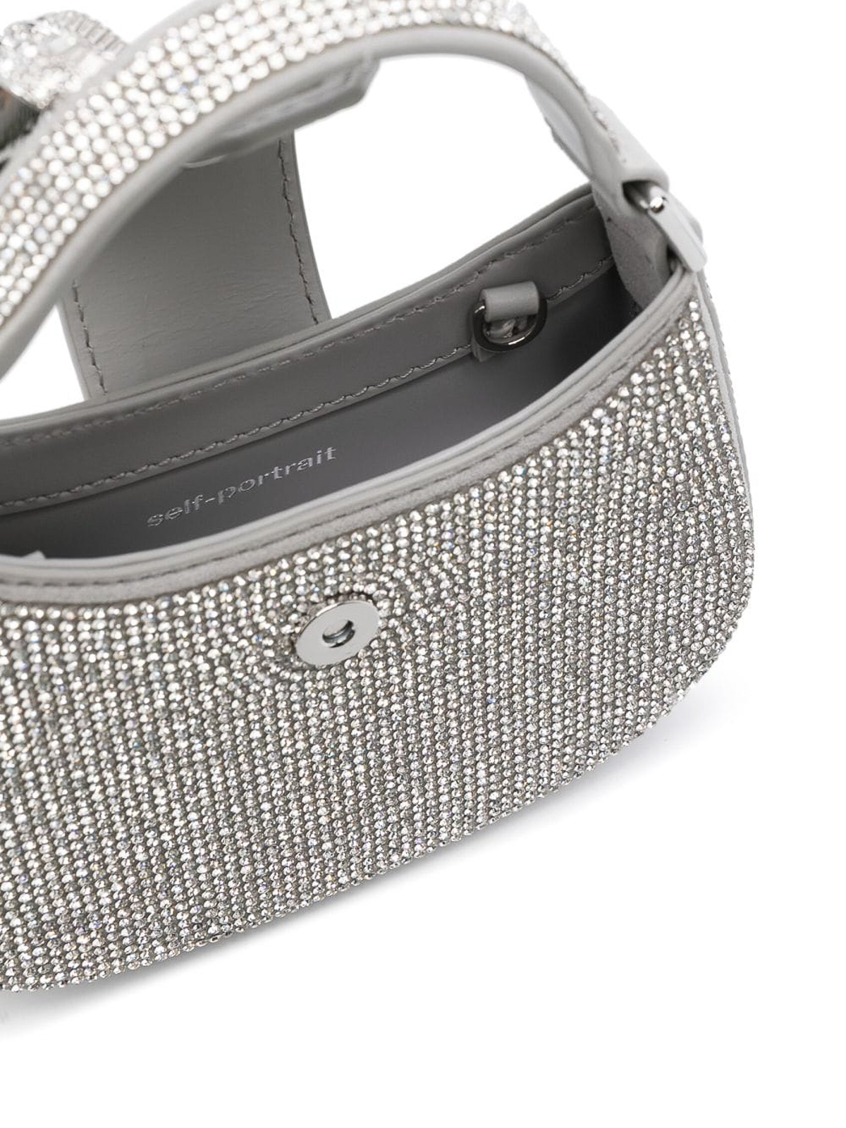 Self Portrait The bow mini bag - Silver - Women | PF23303SLCSLV