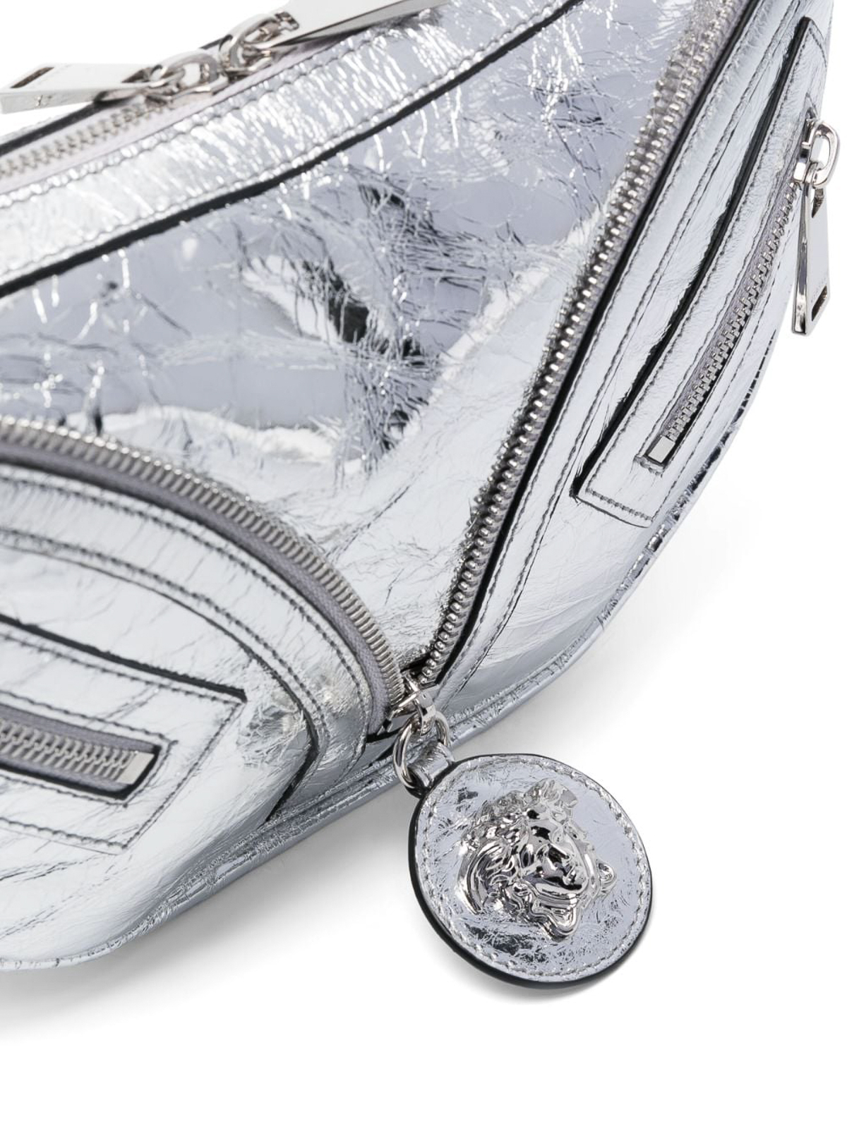 Shop Versace Bolso Metálico In Silver