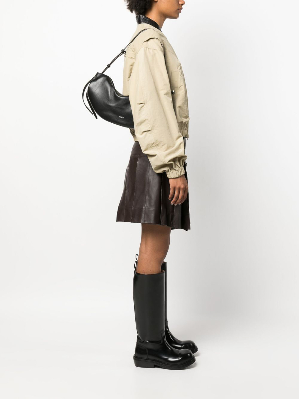 Yuzefi Large fortune cookie leather shoulder bag|YUZCOHBLFL000