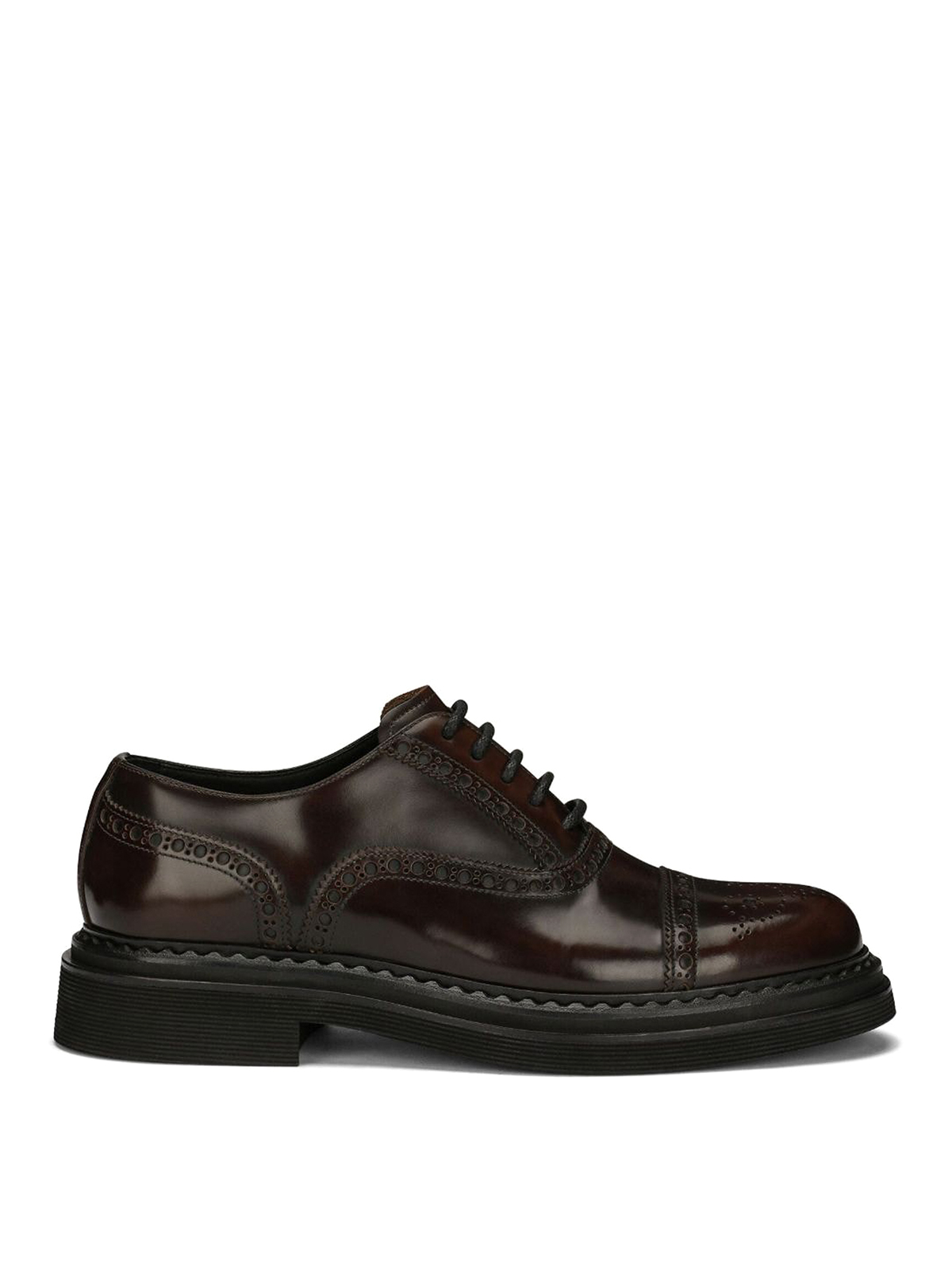 Dolce & Gabbana Lace-up Leather Brogues In Brown