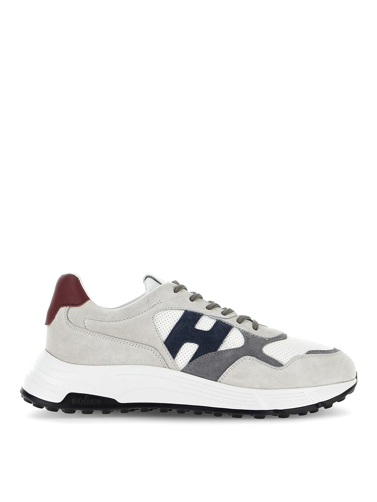 Hogan Hyperlight Panelled Leather Sneakers In Grey
