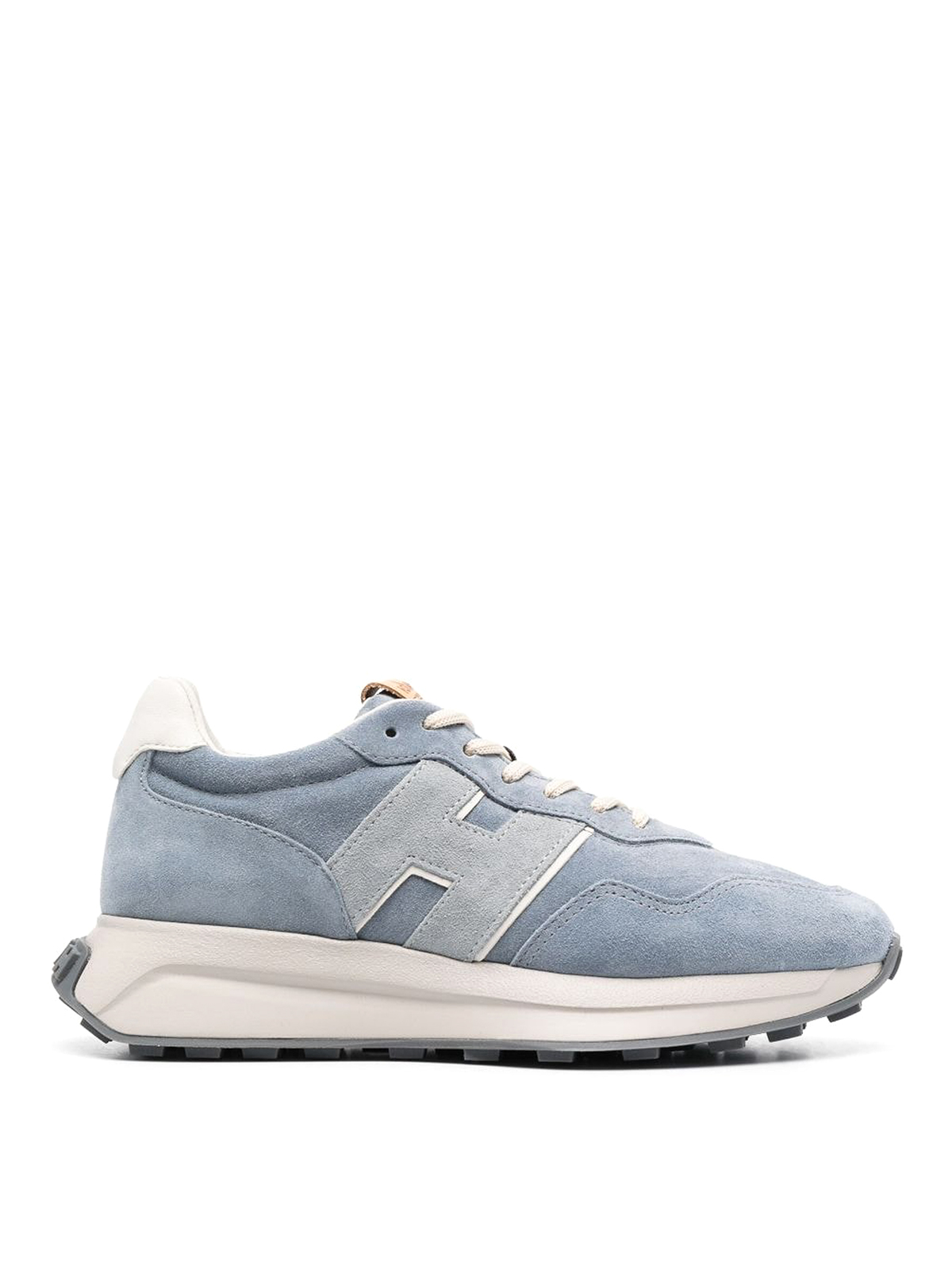 Hogan H641 Chunky Suede Sneakers In Light Blue