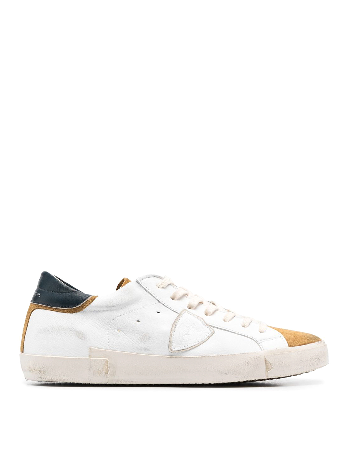Shop Philippe Model Colour-block Leather Sneakers In White