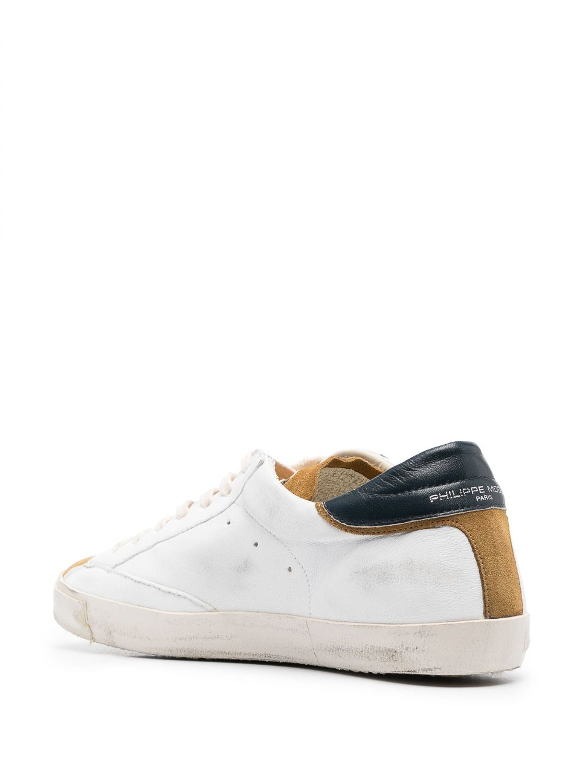 Shop Philippe Model Colour-block Leather Sneakers In White