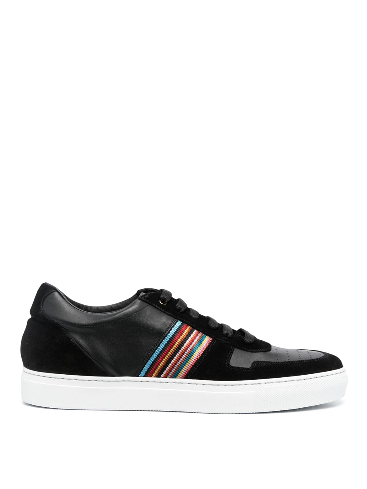 Paul Smith Black Signature Stripe Fermi Sneakers In Black