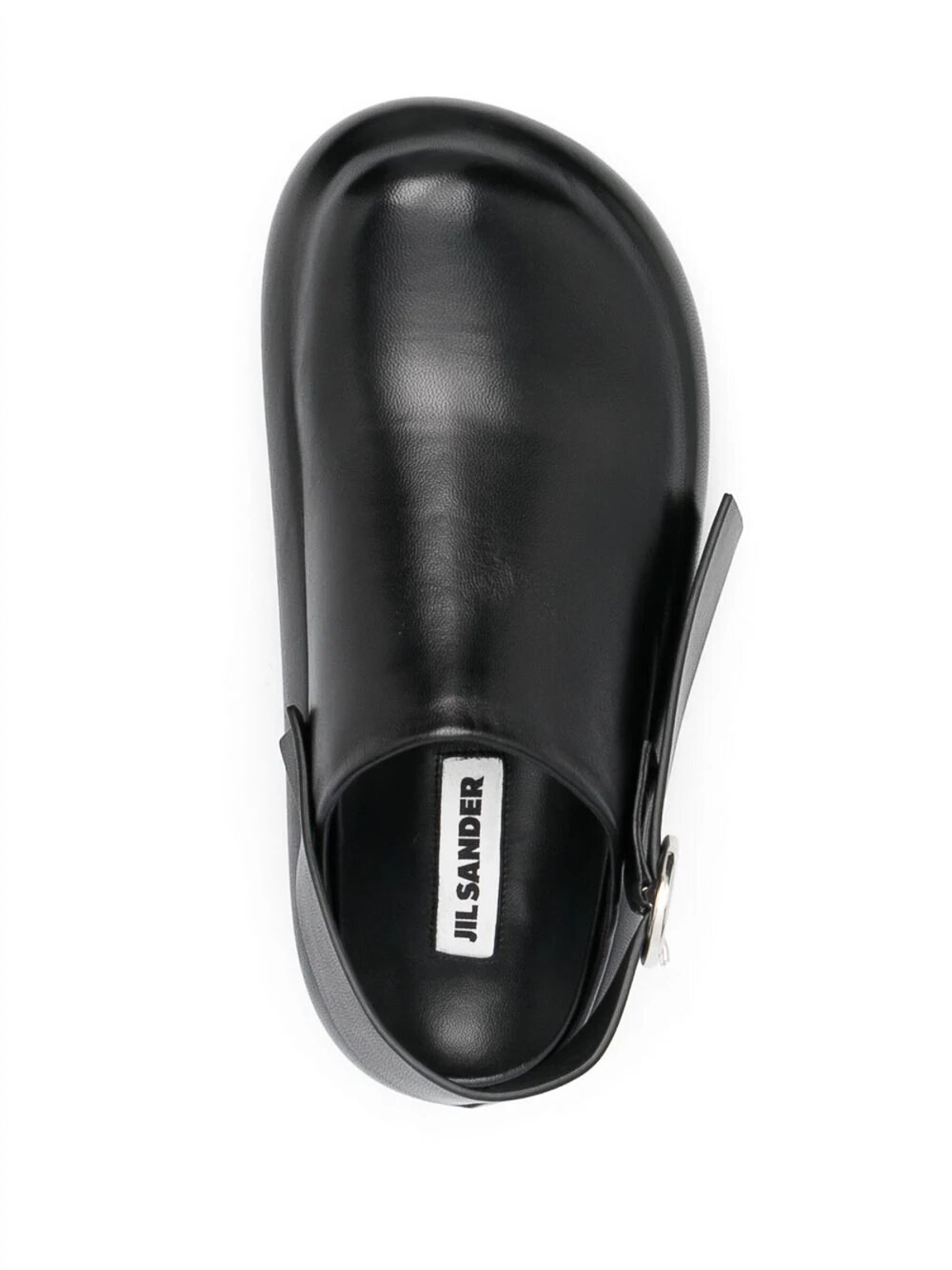 Shop Jil Sander Leather Sabot In Black