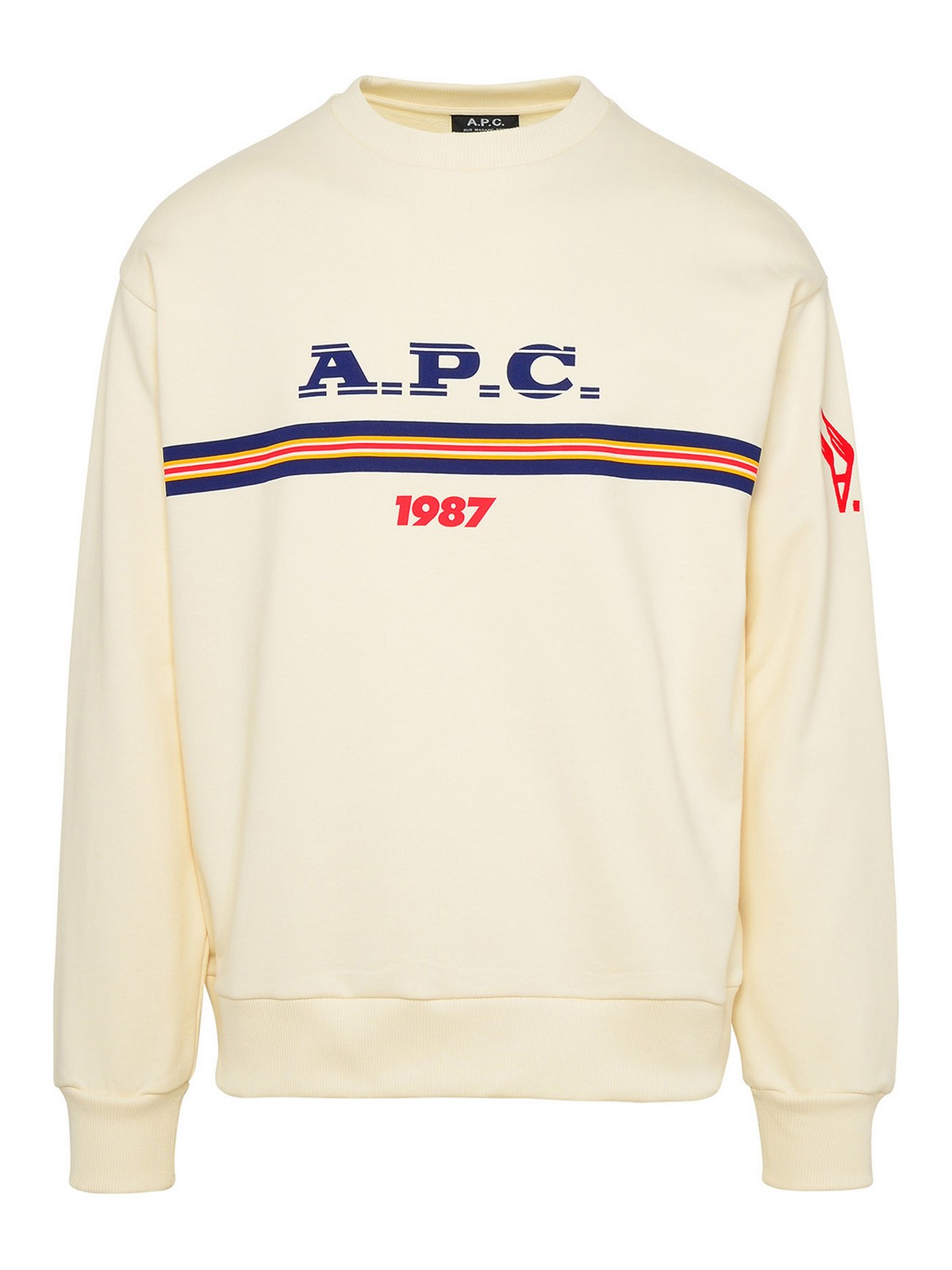 Shop Apc Adam Sweatshirt In Ivory Cotton In Beige