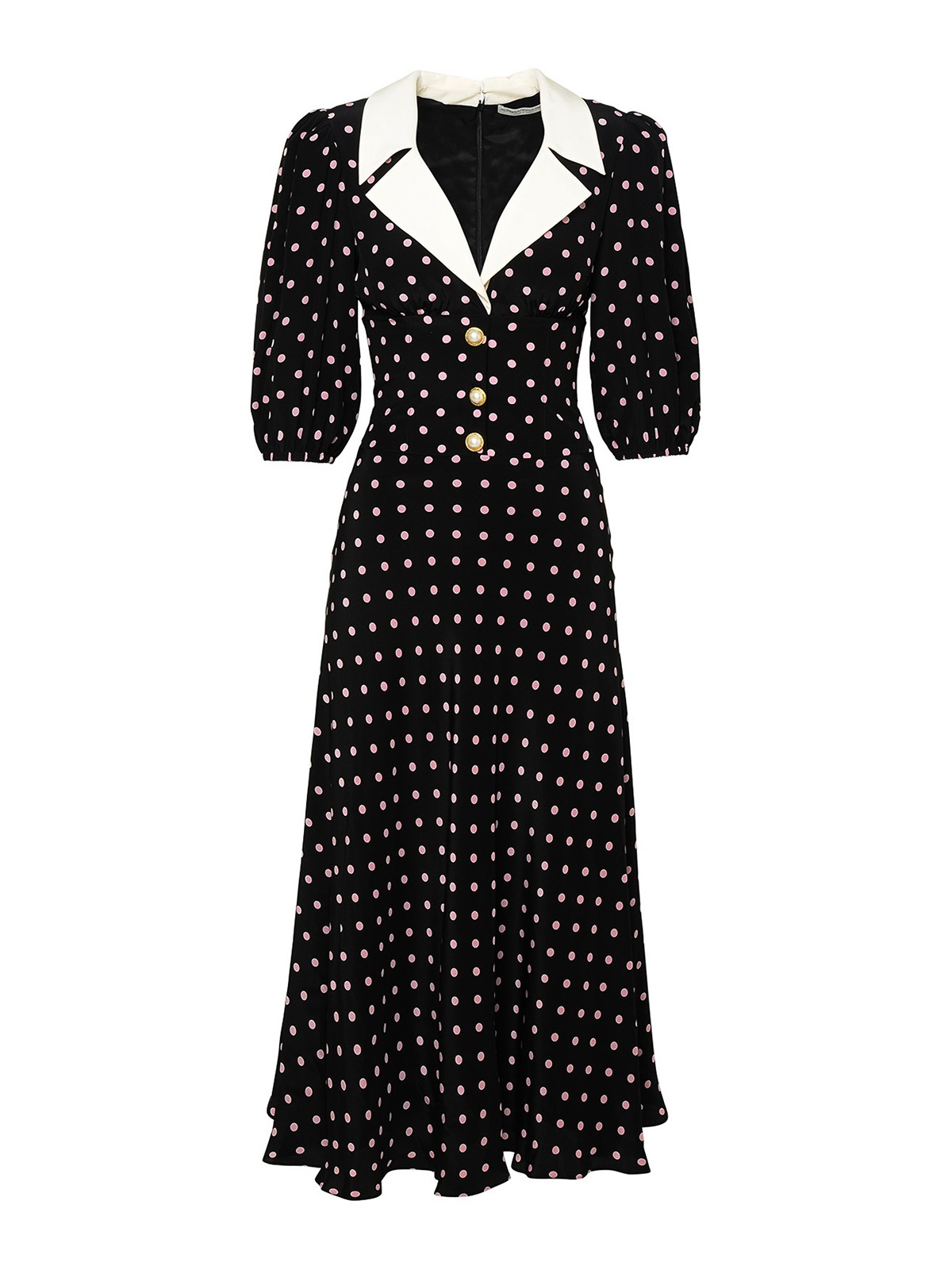 Shop Alessandra Rich Black Silk Dress