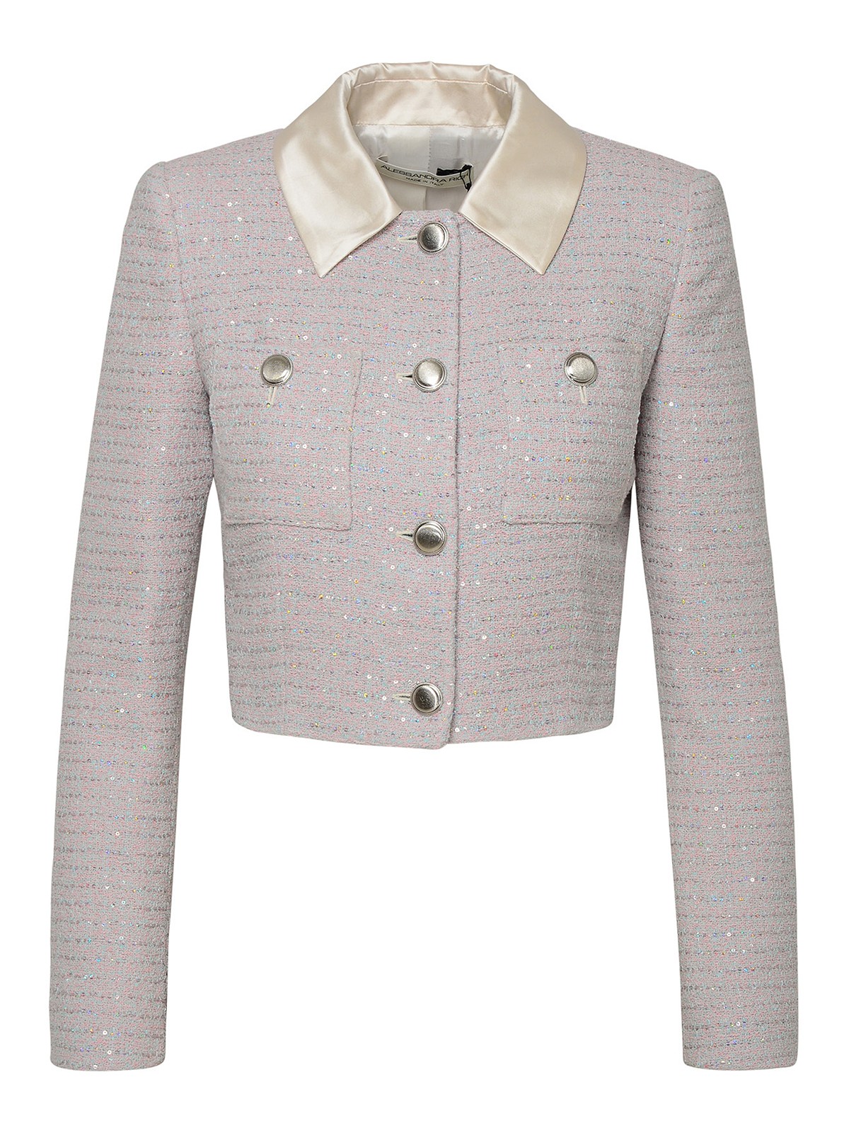 ALESSANDRA RICH PINK COTTON BLEND JACKET