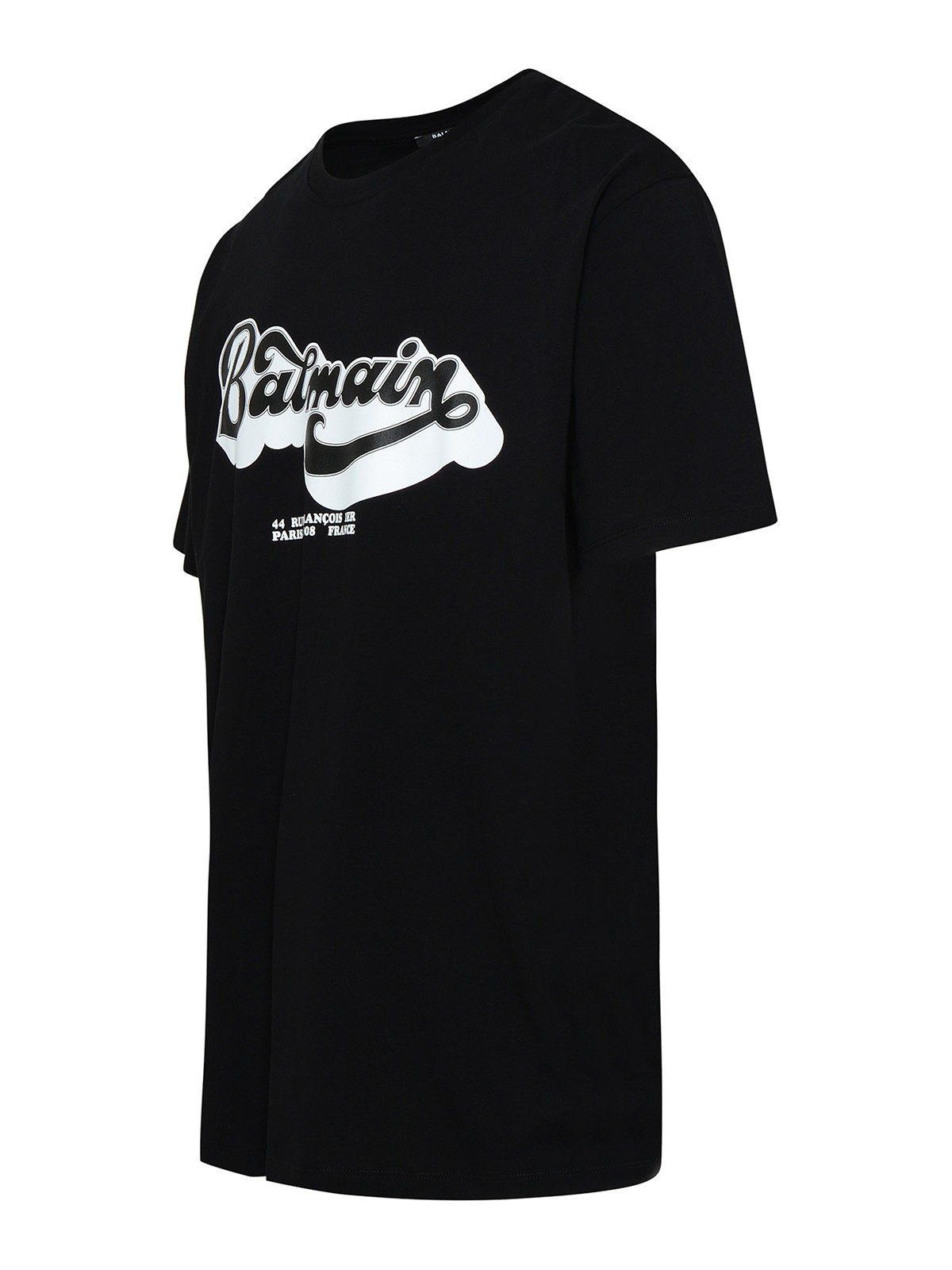 Balmain Cotton T-shirt Black Men BH1EG010BC44EAB