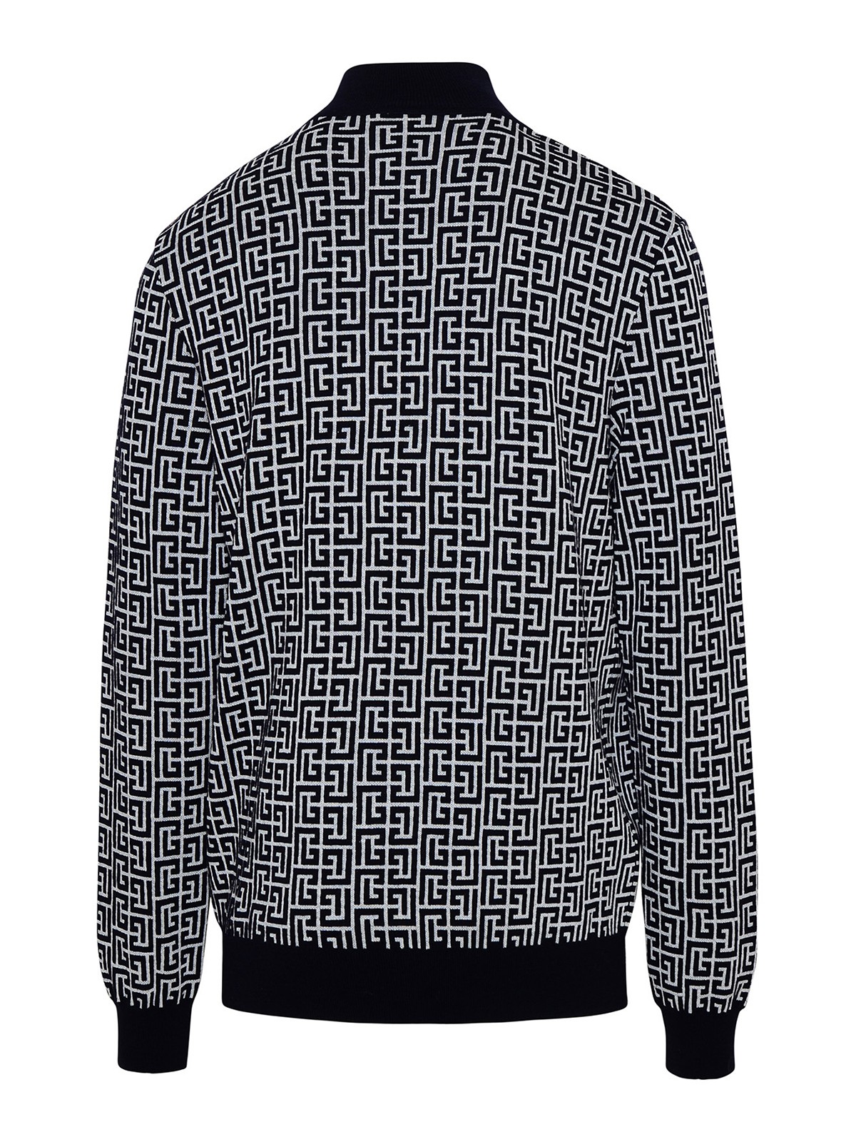 Shop Balmain Two-tone Wool Blend Sweater In Blanco