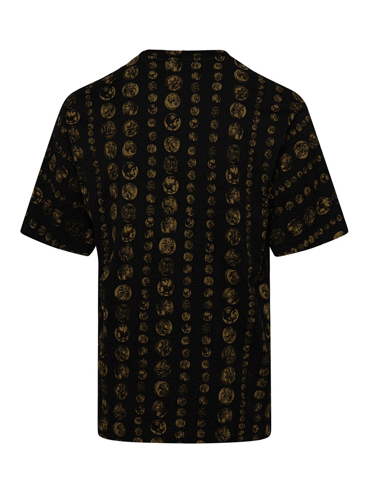 Shop Dolce & Gabbana Coins T-shirt In Black Cotton In Negro