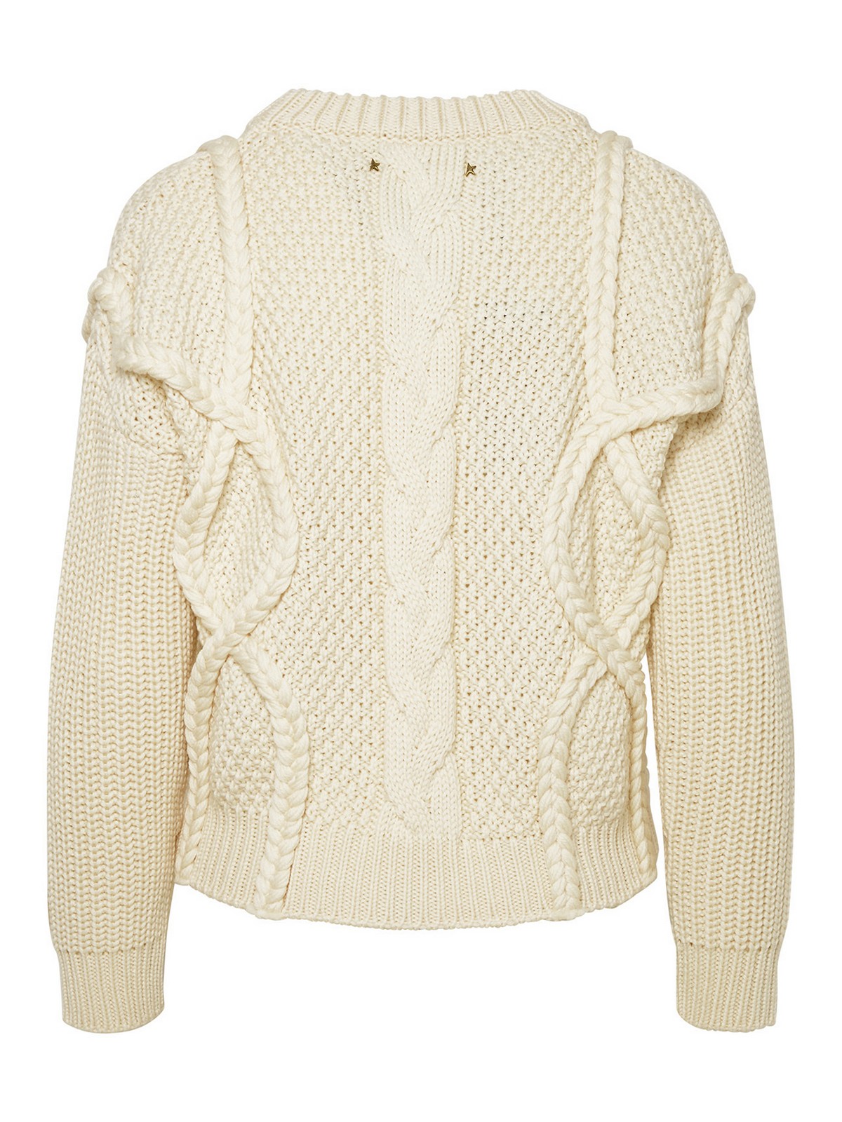 Shop Golden Goose Ivory Virgin Wool Sweater In White