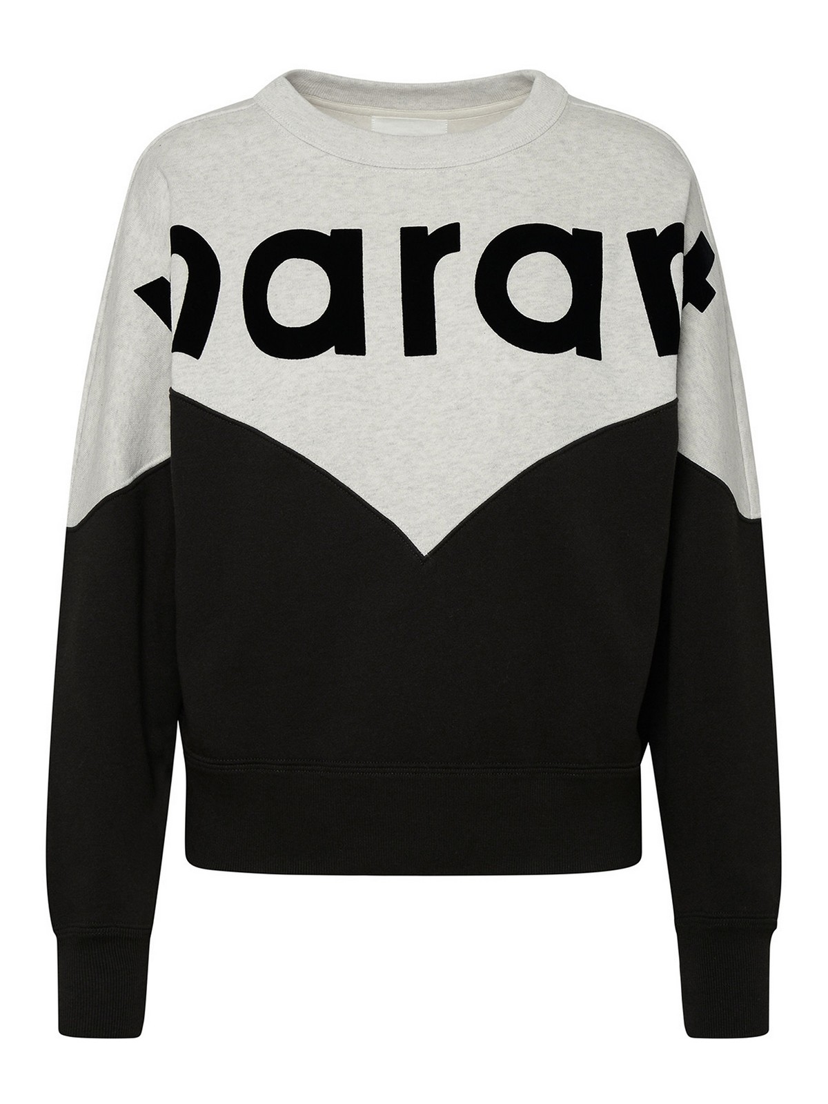 Isabel Marant Two-tone Cotton Blend Houston Sweatshirt In Negro