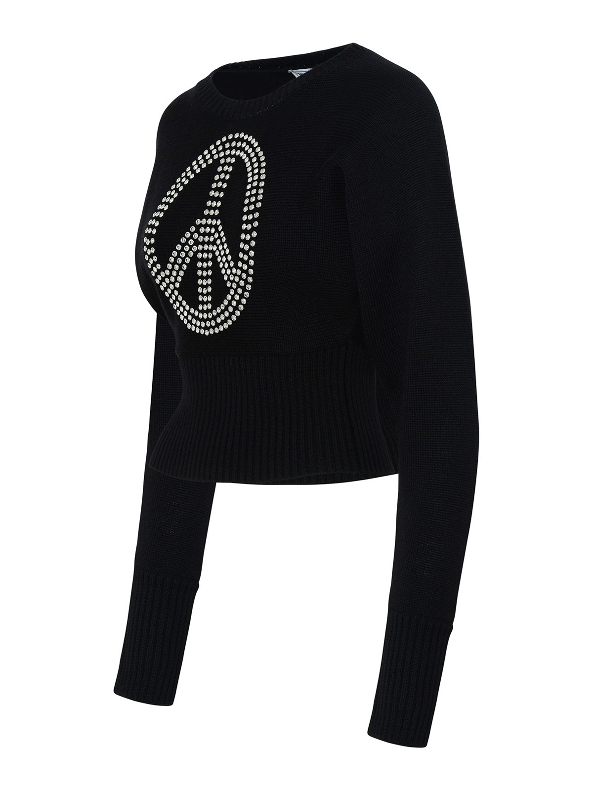 Shop Moschino Sweater In Black Virgin Wool Blend