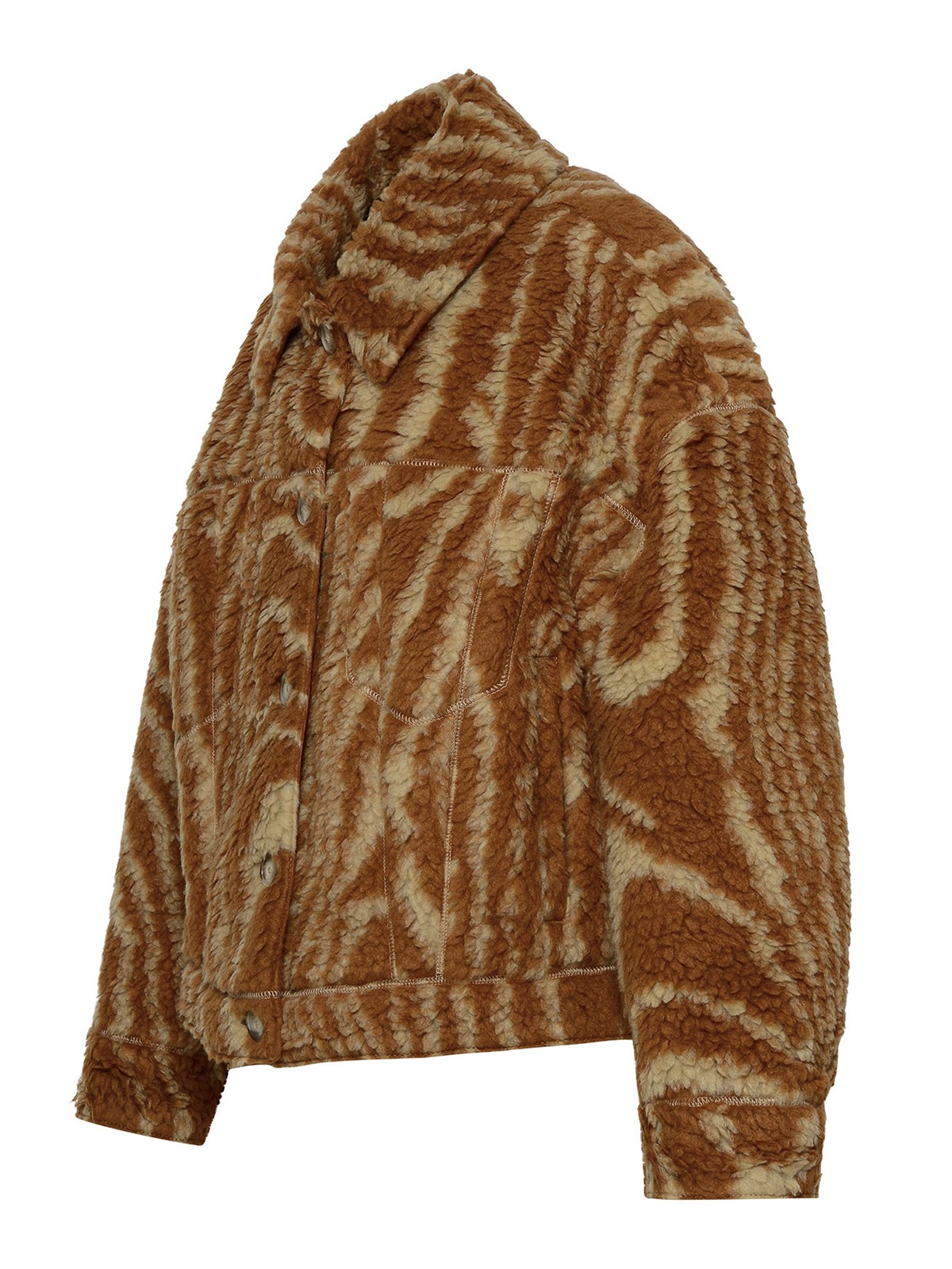 Shop Stella Mccartney Two-tone Wool Blend Jacket In Marrón