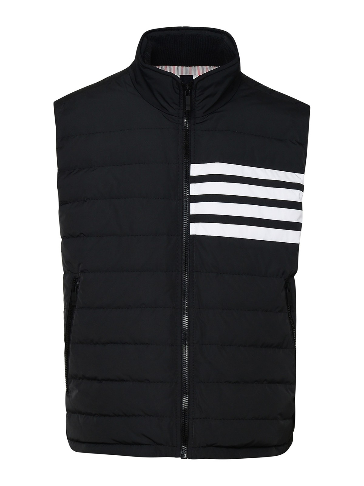 Thom Browne Navy Down Quilted Four Bar Vest Thom Browne