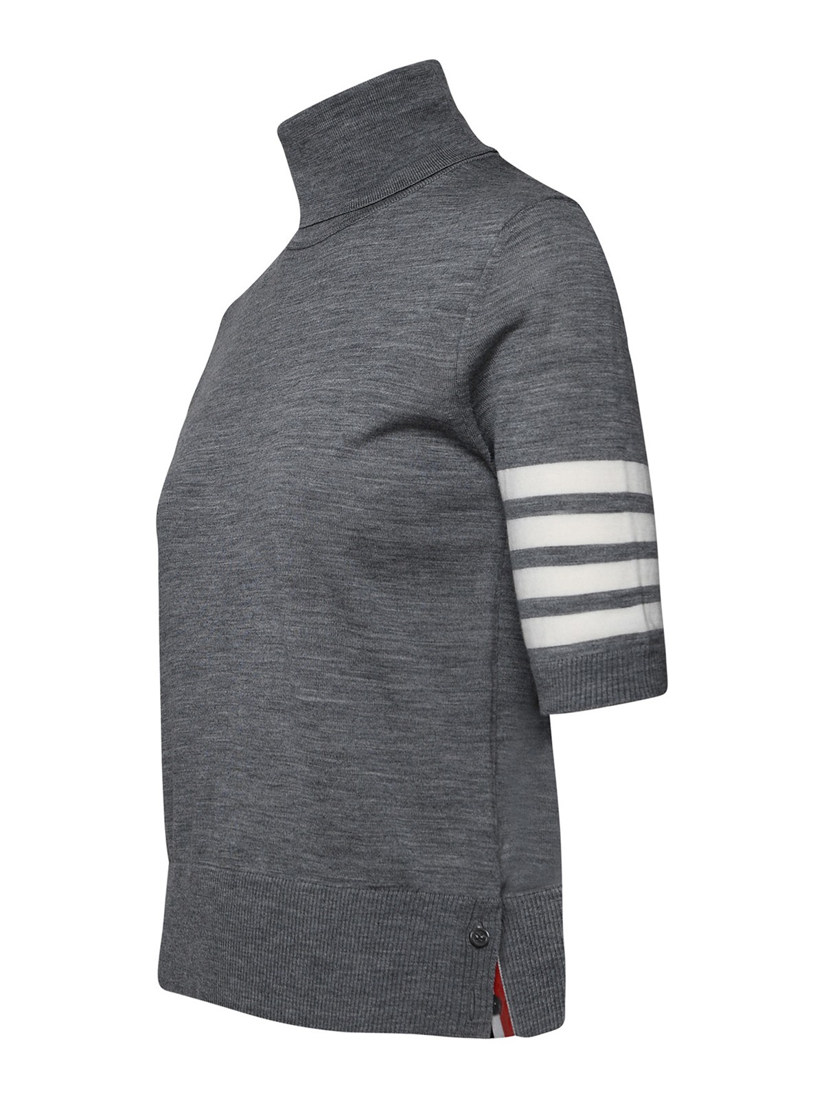 Shop Thom Browne Gray Virgin Wool Sweater In Grey