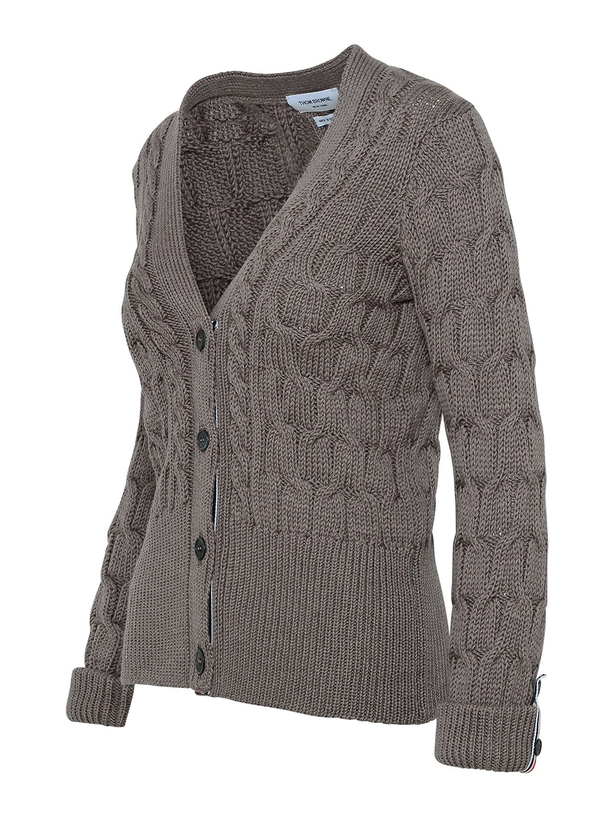 Shop Thom Browne Cardigan In Lana Marrone In Brown