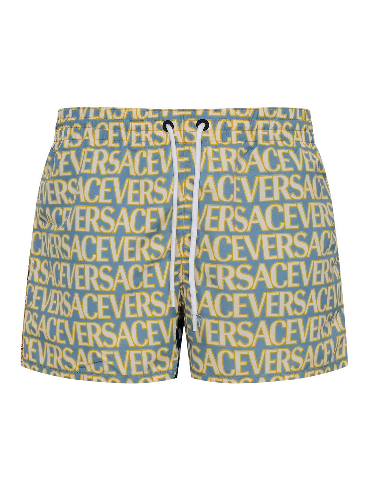 Shop Versace Nylon Swim Shorts In Azul Claro
