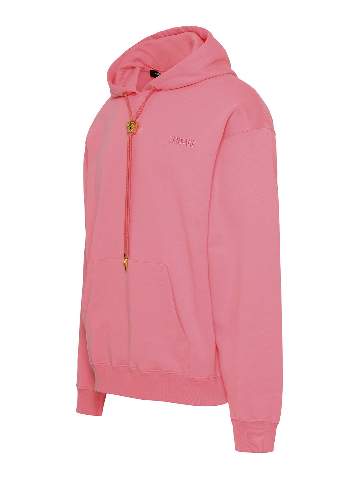Shop Versace Pink Cotton Sweatshirt In Nude & Neutrals