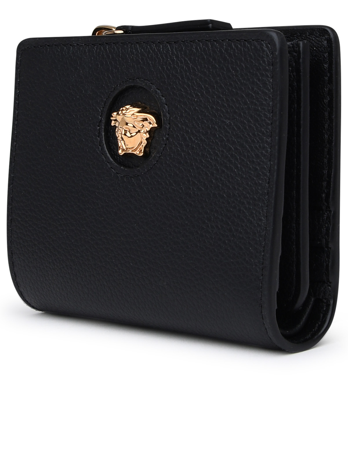 Shop Versace Black Leather Medusa Wallet