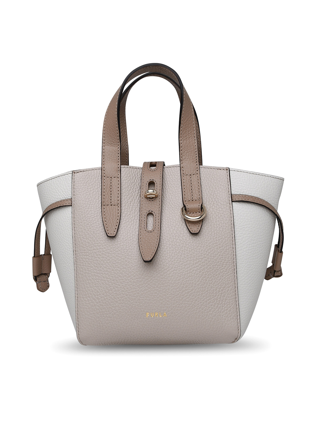 Cross body bags Furla - Net mini bag in beige and white leather