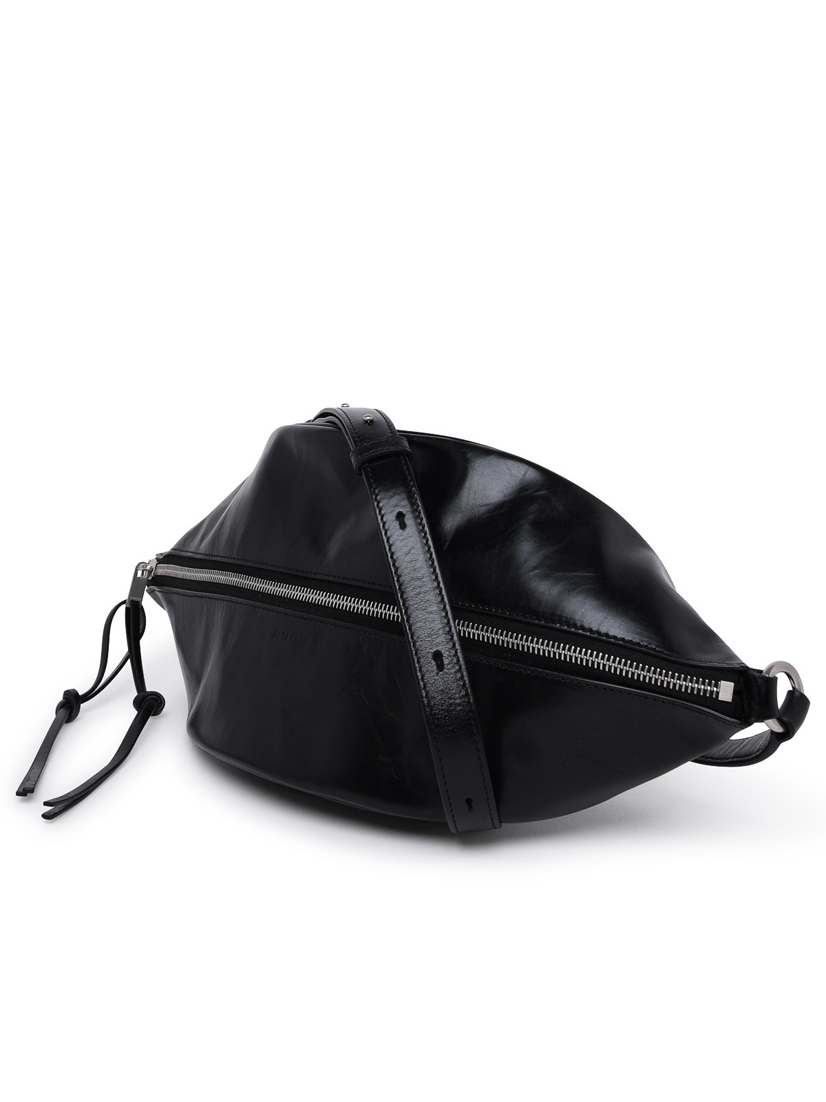 Shop Jil Sander Waist Bag In Black Leather