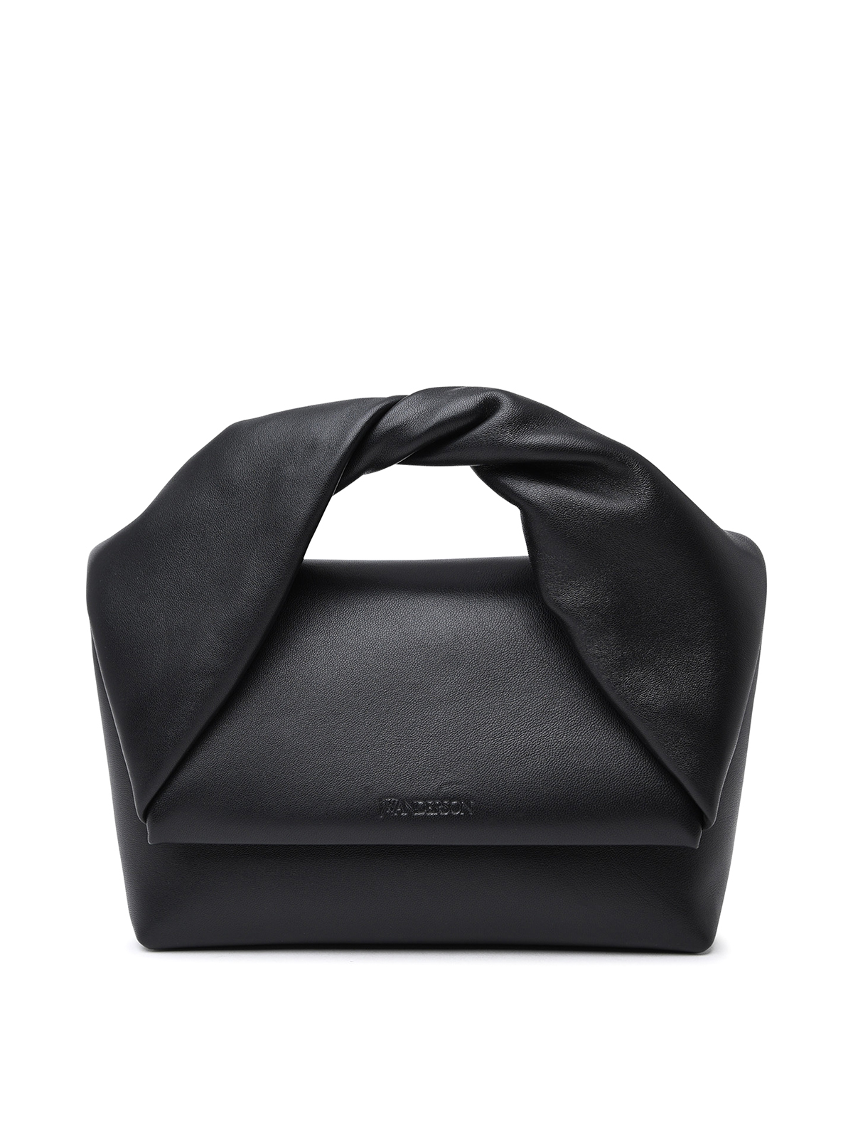 Jw Anderson Large Twister Bag In Black Leather