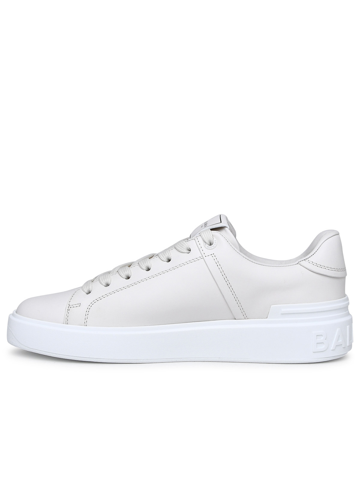 Shop Balmain White Leather B-court Sneaker