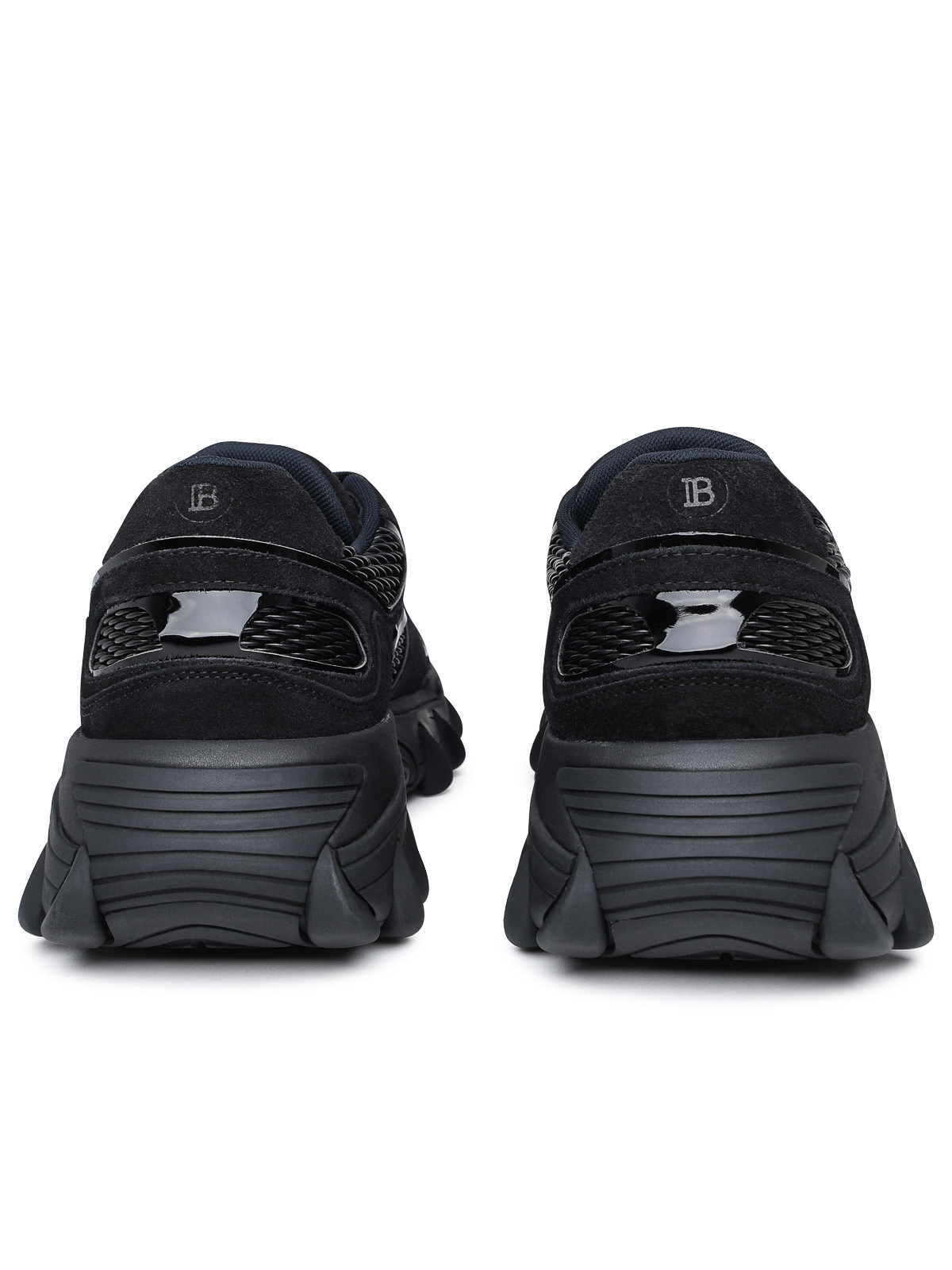 Shop Balmain Sneaker In Misto Suede Nera In Black