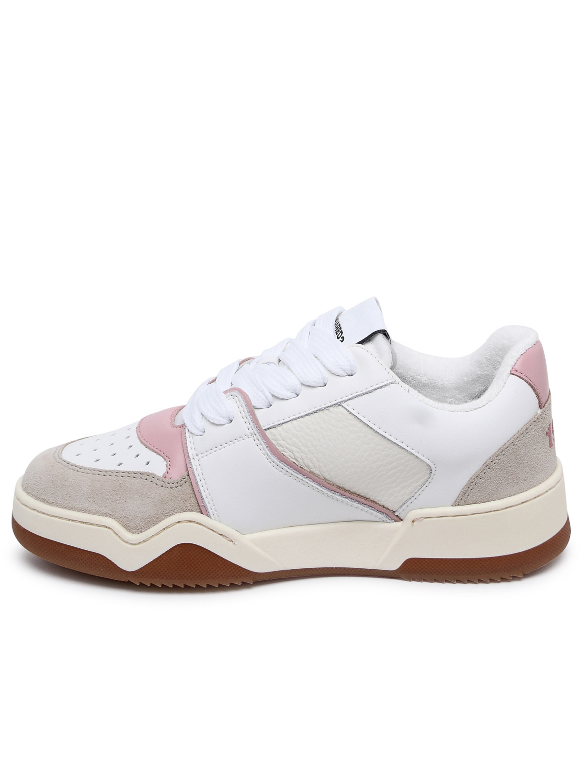 Shop Dsquared2 Spike Sneaker In White Leather In Multicolor