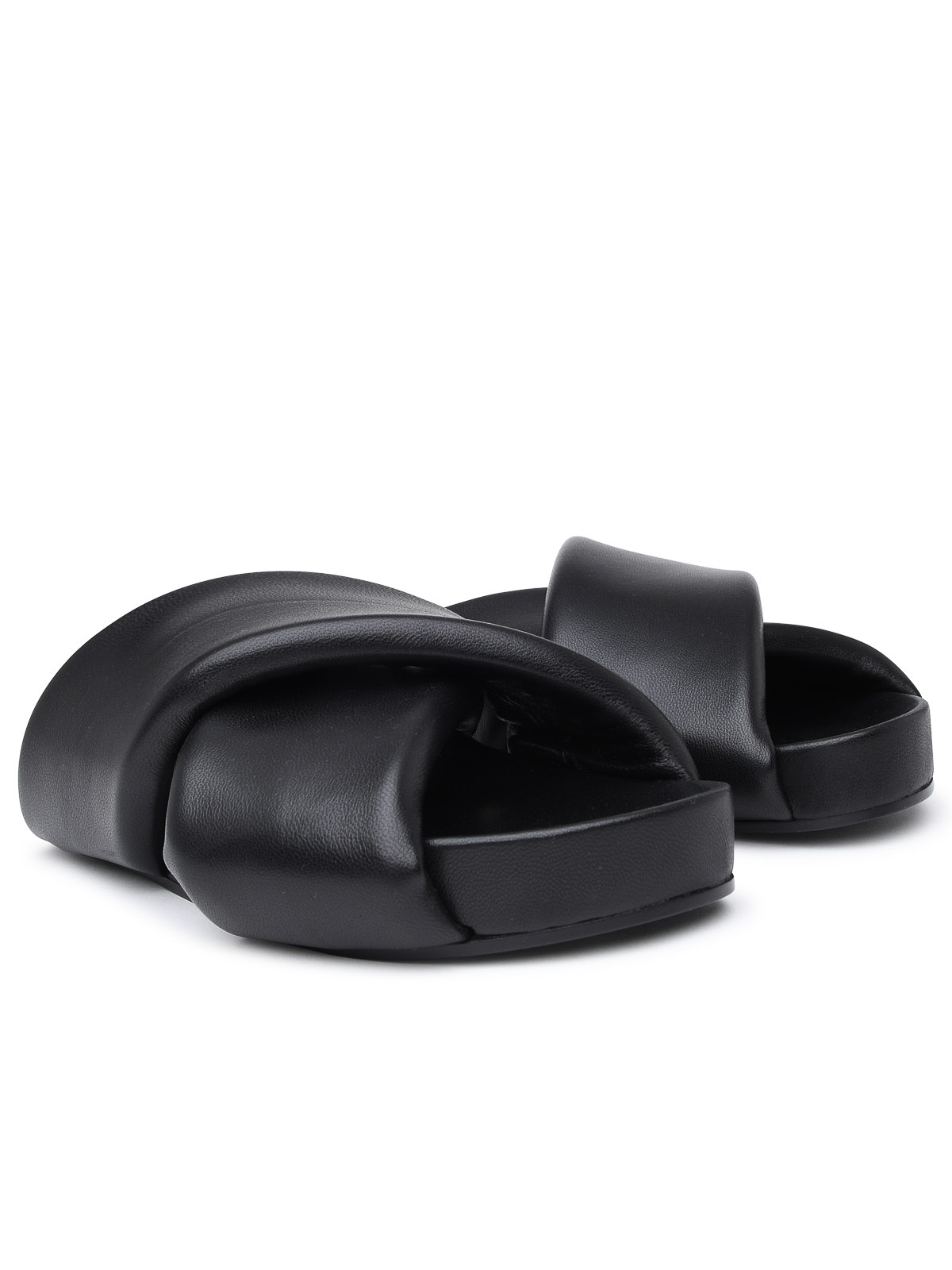 Shop Jil Sander Slipper In Black Leather