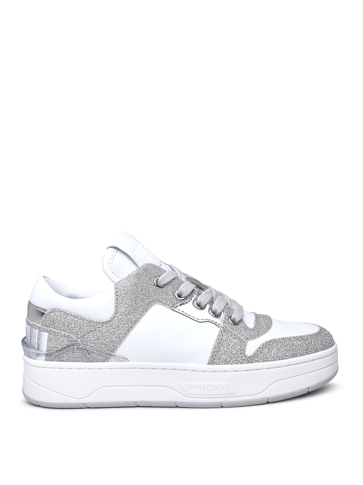 Shop Jimmy Choo Florent Sneaker In White Leather
