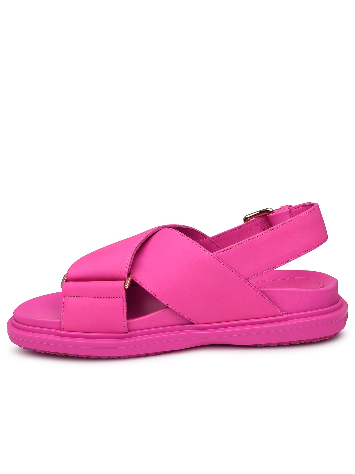 Shop Marni Fuchsia Leather Fussbett Sandal In Color Carne Y Neutral