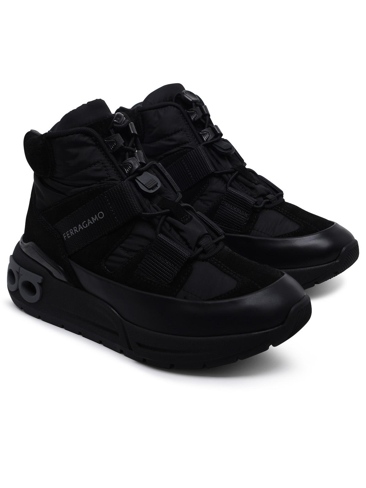 Shop Ferragamo Sneaker In Black Technical Fabric Blend