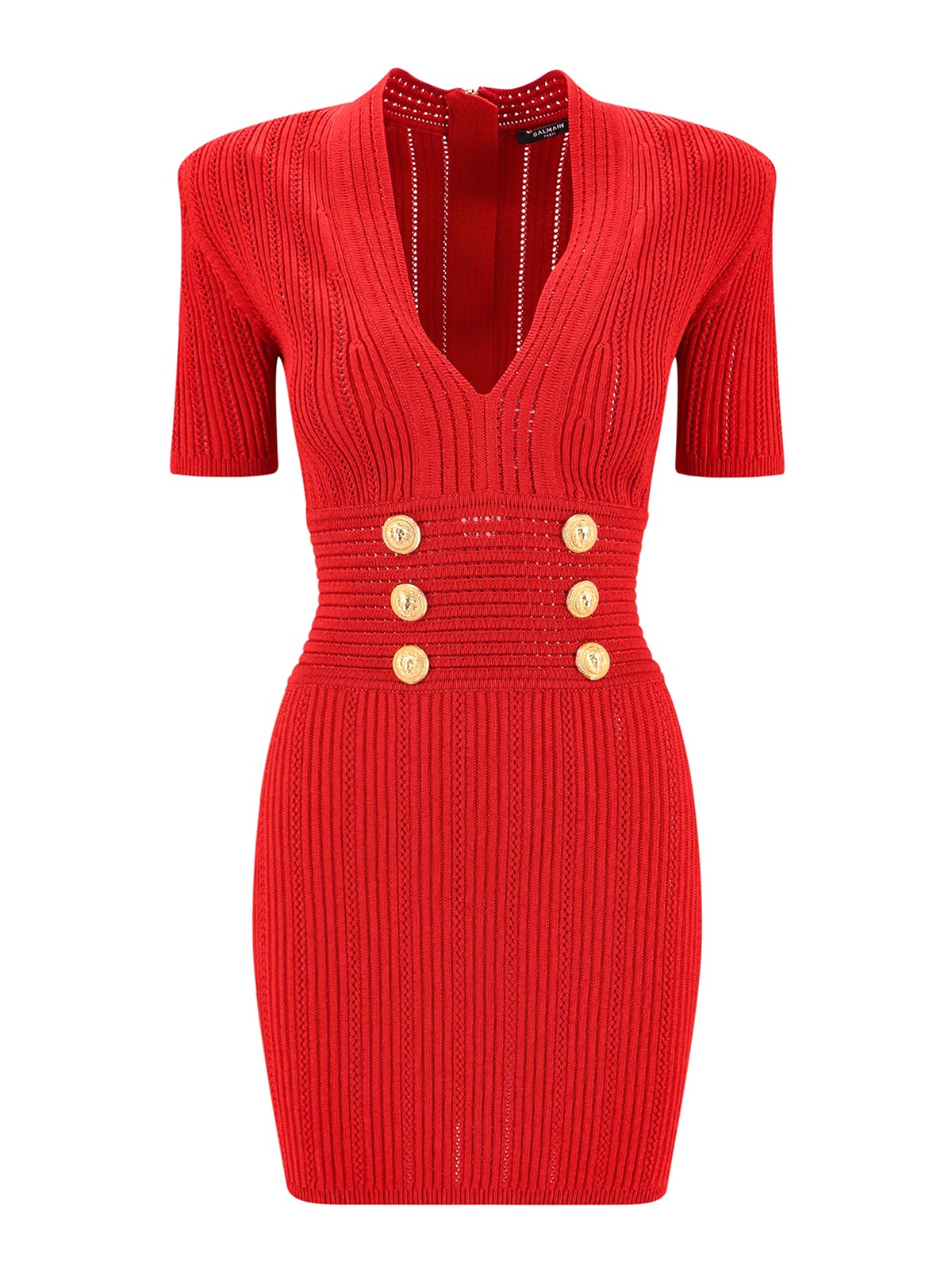 BALMAIN VESTIDO MIDI - ROJO