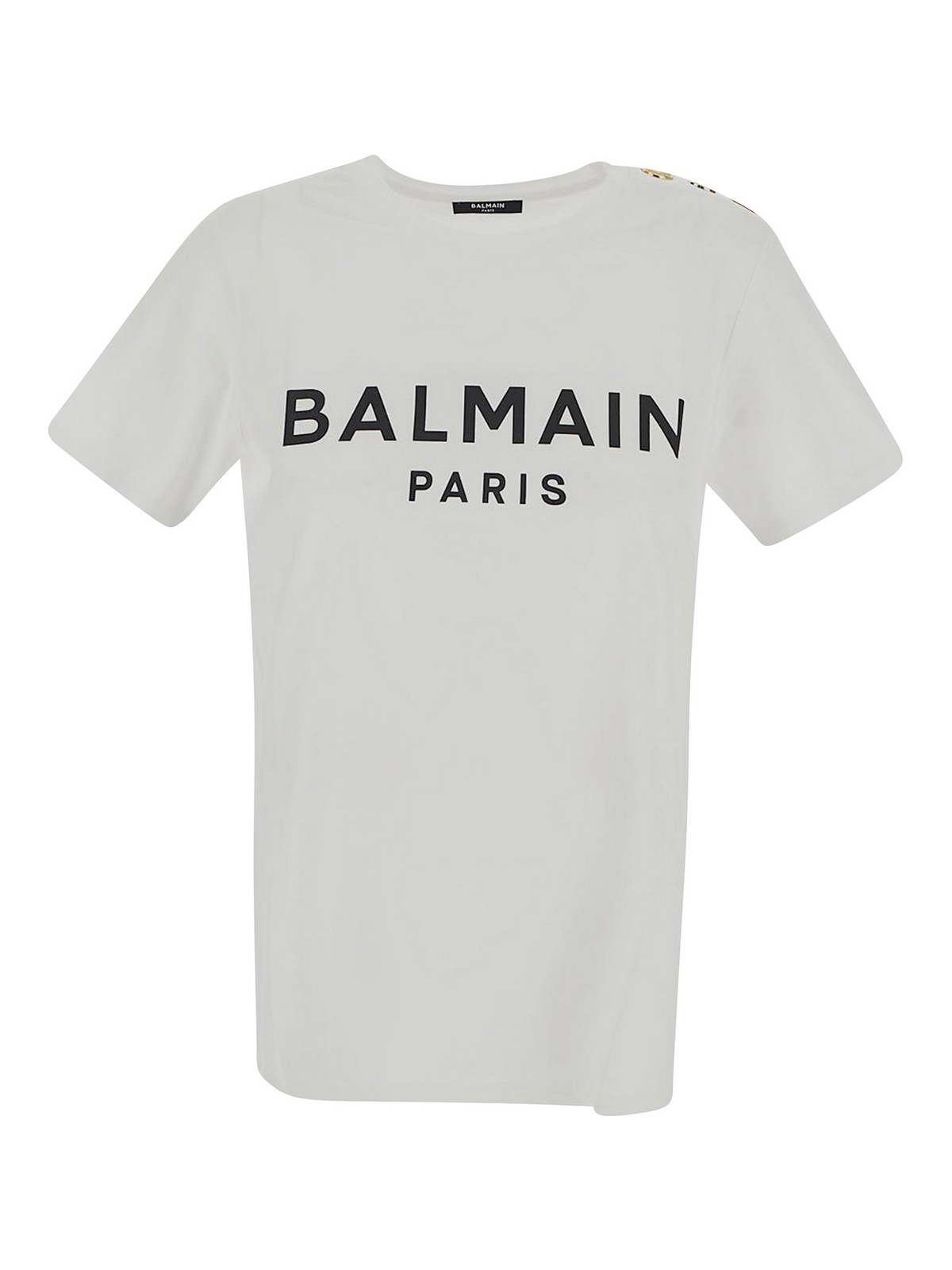 Tシャツ・カットソー BALMAIN Women Tops BF1EF005BB02GAB White T-shirt with Balmain Paris print white white - Women | BALMAIN