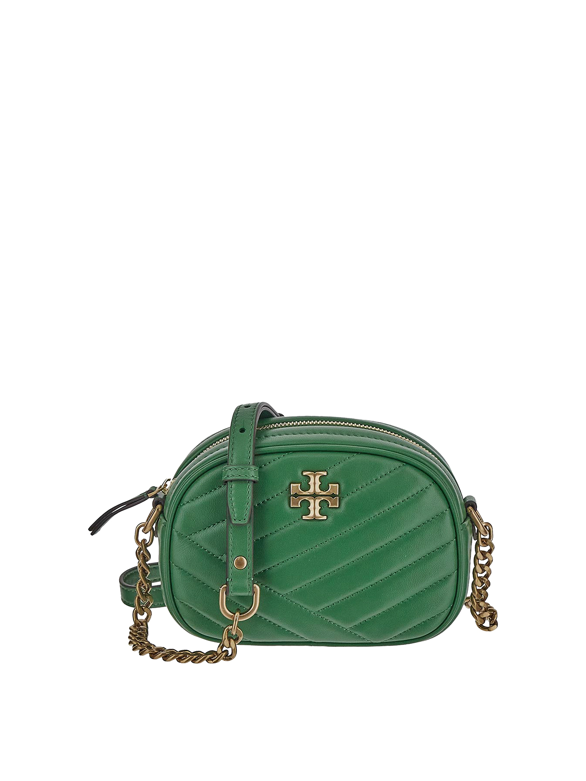 Tory Burch Basil Calf Leather Chevron Shoulder Bag