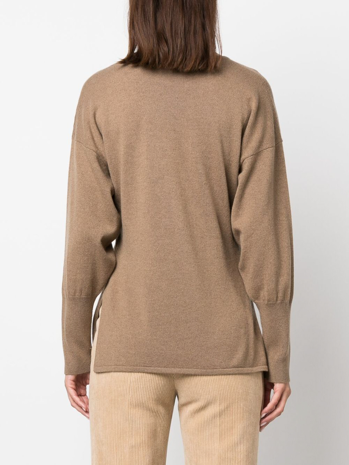 Shop Fabiana Filippi Wool And Silk Blend Sweater In Camel